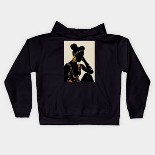 Black Hair No. 6 Kids Hoodie